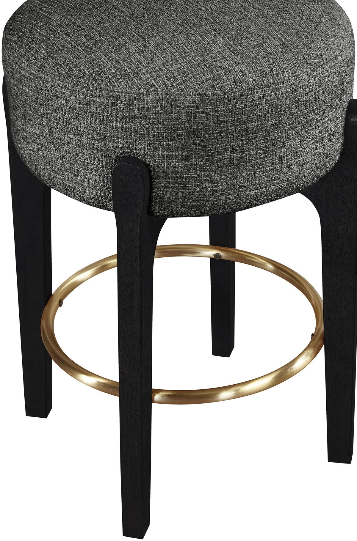 Torino - Backless Counter Stool With Brushed Black Base (Set of 2)