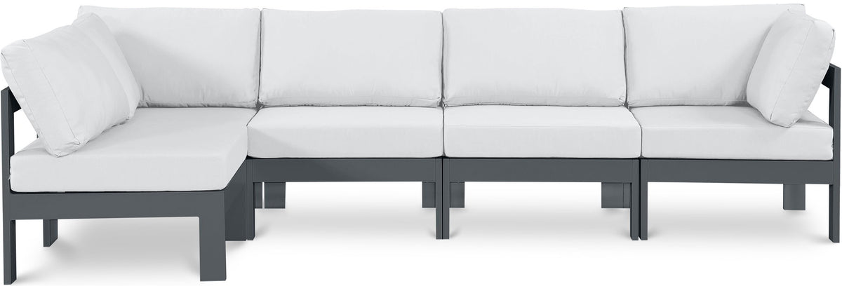 Nizuc - Outdoor Patio 5 Piece Modular Sectional With Gray Frame