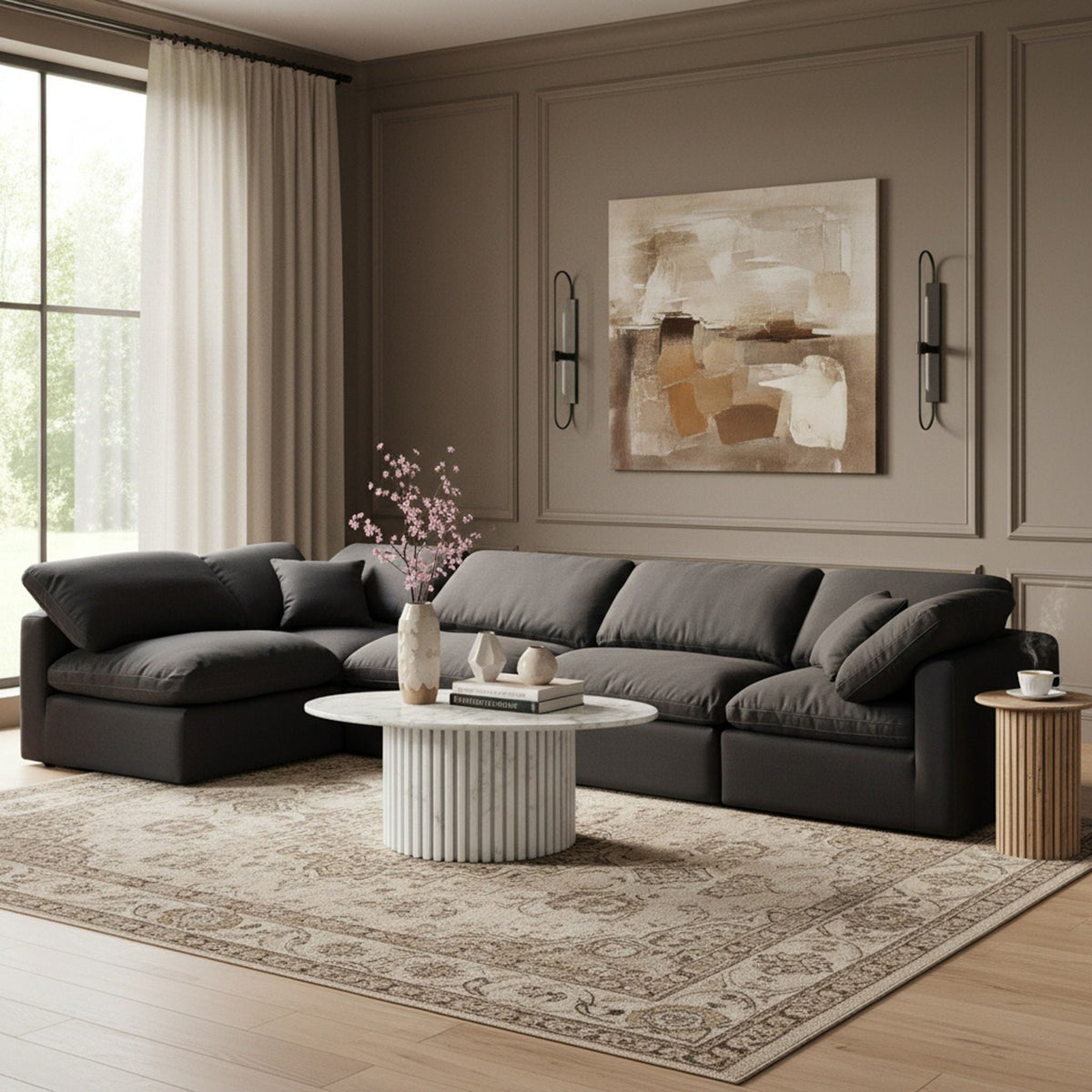 Indulge - Linen 5 Piece Modular Sectional