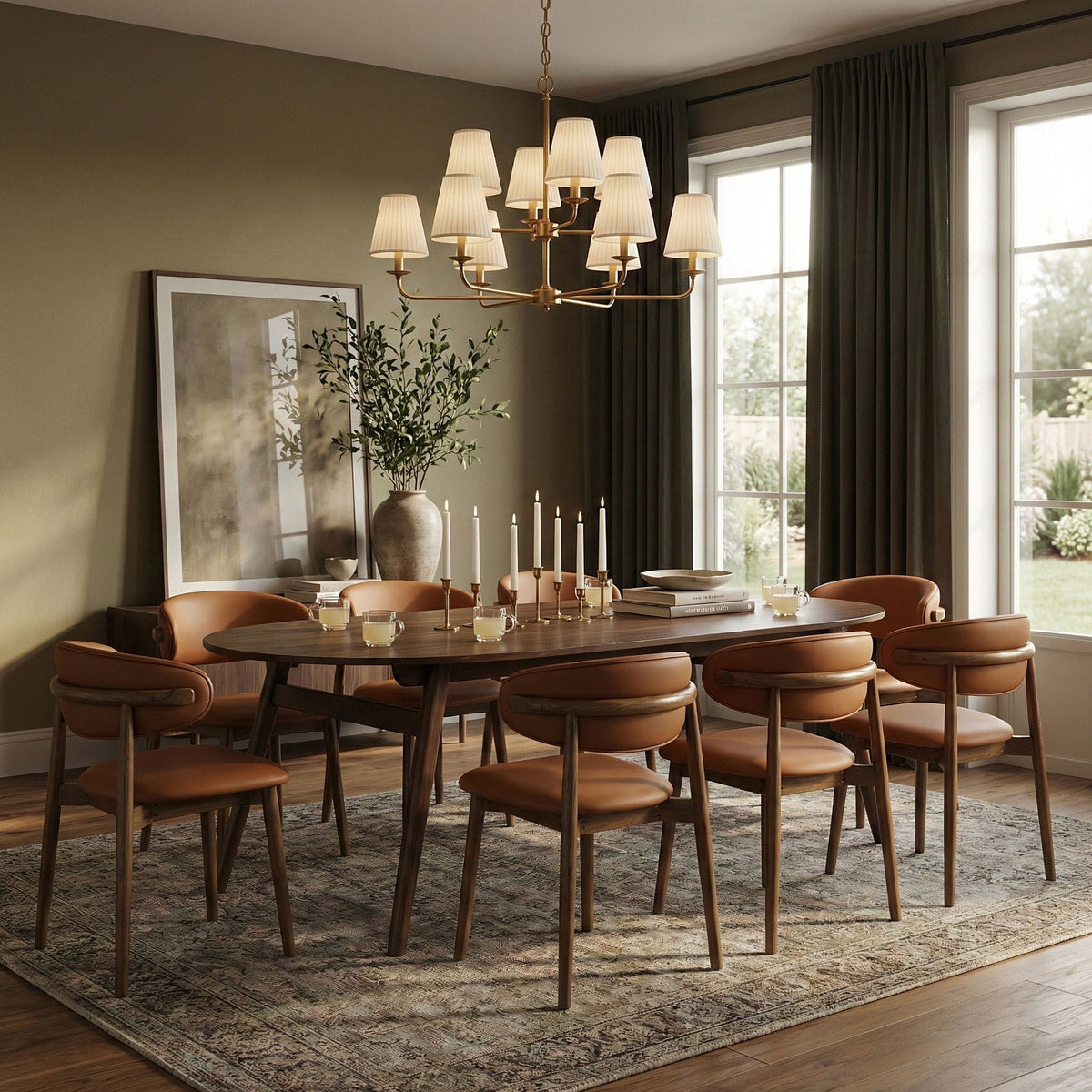 Leesa - Solid Wood And Walnut Veneer Dining Table