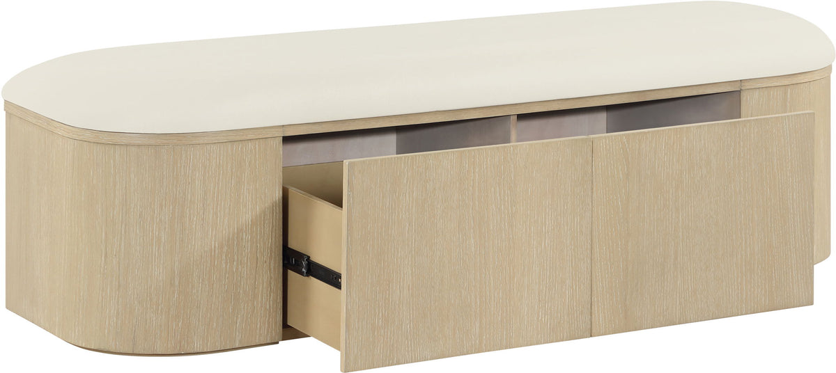Velden - Upholstered Storage Bench With Stained Natural Base