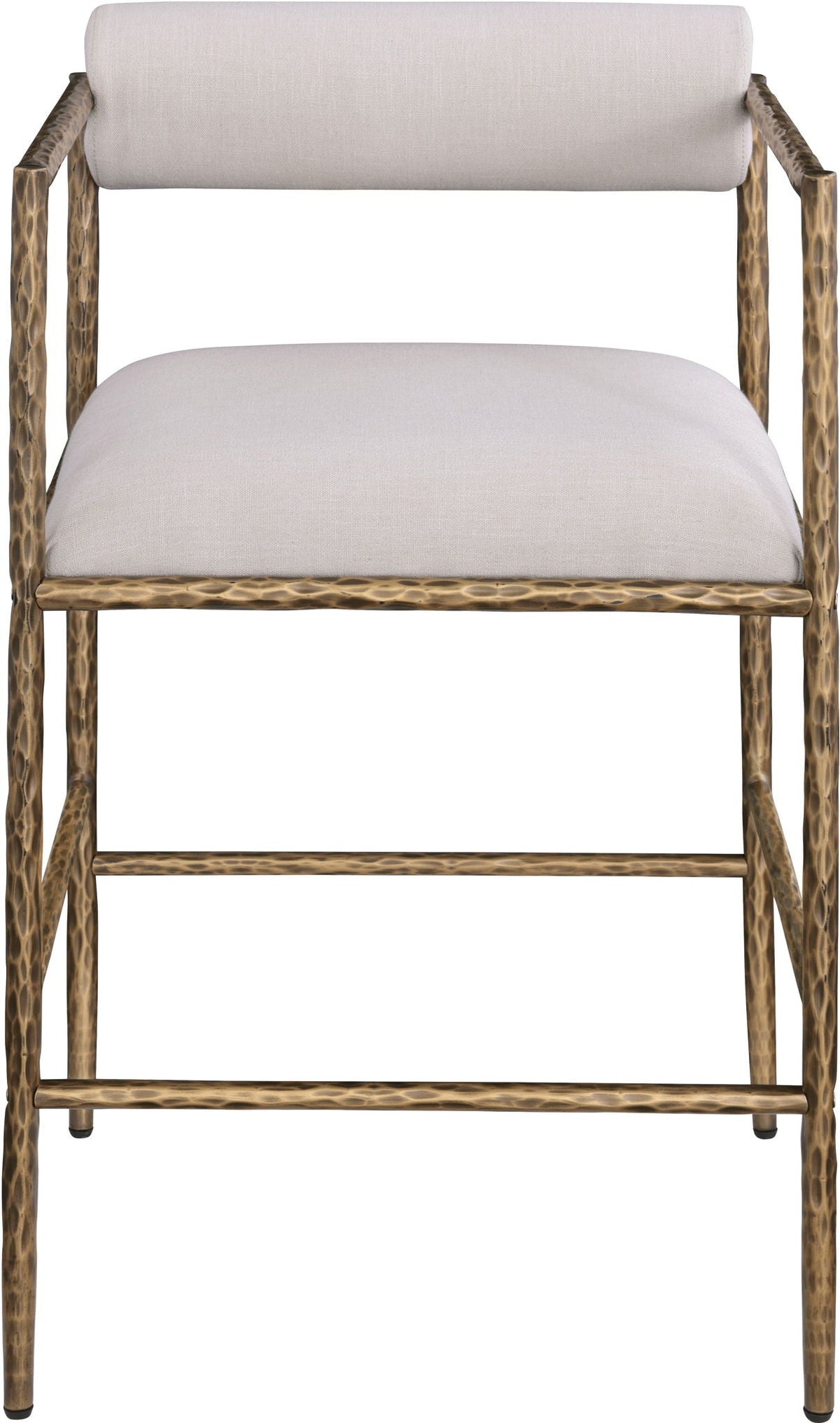 Axis - Linen Textured Beige Fabric Upholstered Counter Stool (Set of 2)