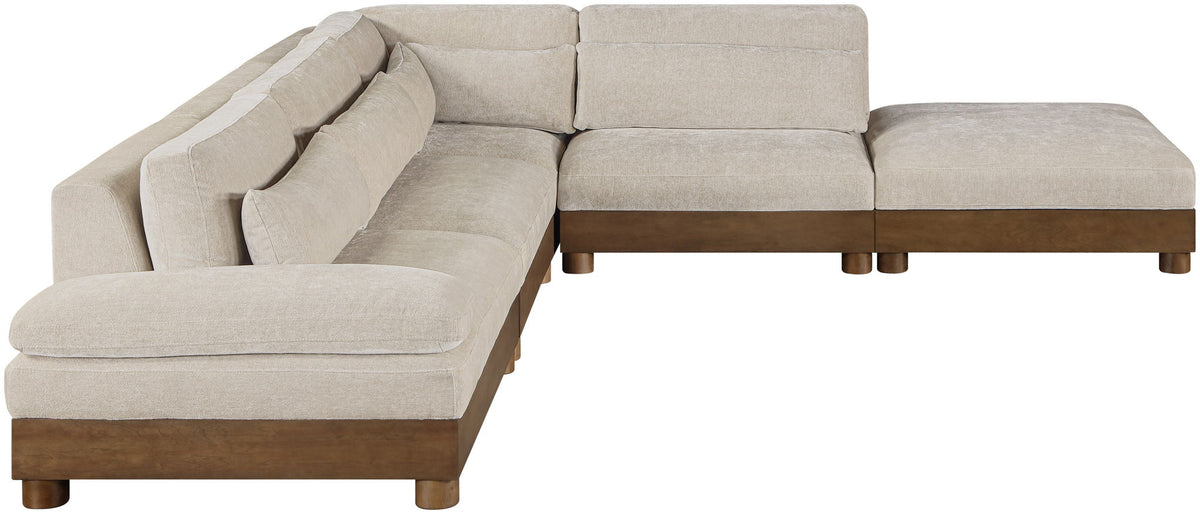 Turin - Chenille Fabric Upholstered Modular Sectional - Taupe