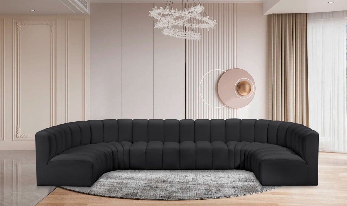 Arc - Faux Leather Modular U-Shaped Sectional