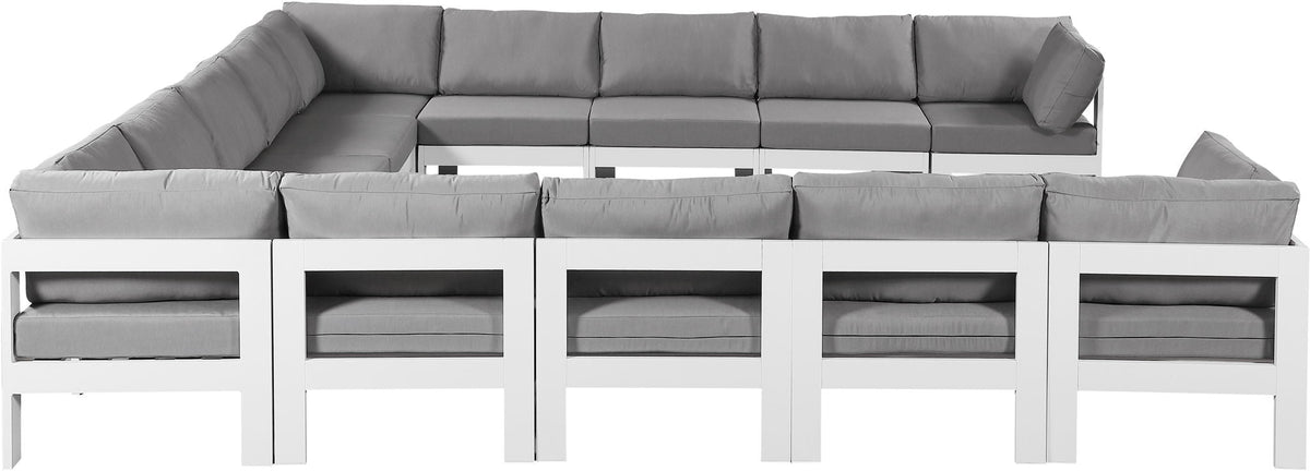 Nizuc - Outdoor Patio 13 Piece Modular Sectional With White Frame