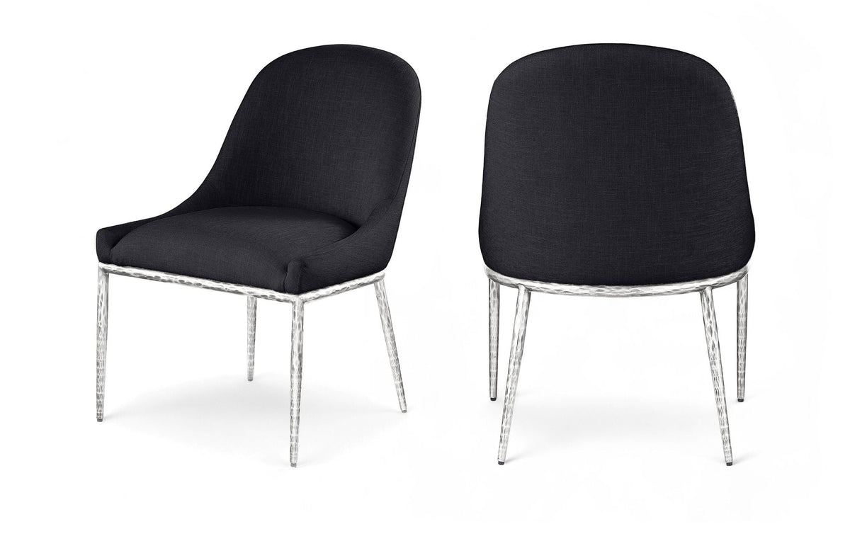 Ferro - Upholstered Dining Side Chair With Brushed Silver Legs