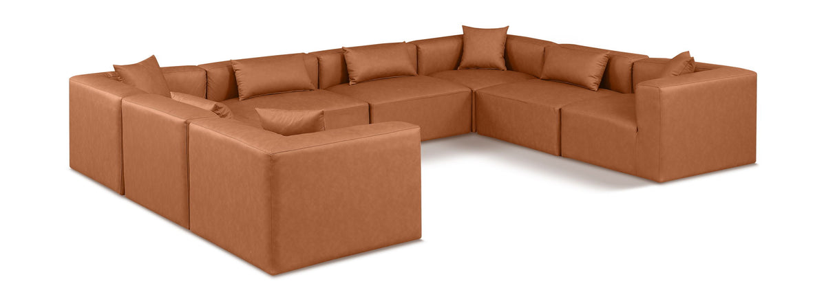 Cube - 8 Piece Modular Sectional - Cognac