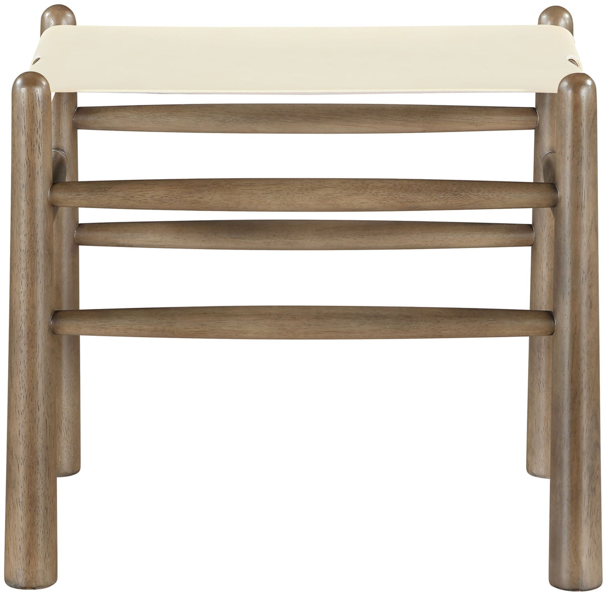 Santos - Faux Leather Upholstered Bench - Walnut Frame