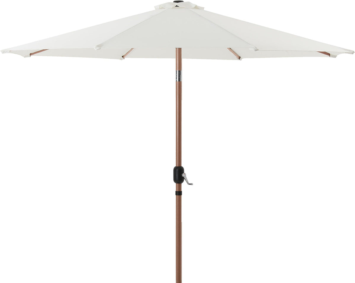 Fiji - Aluminum Patio Umbrella With Round White And Teak Base