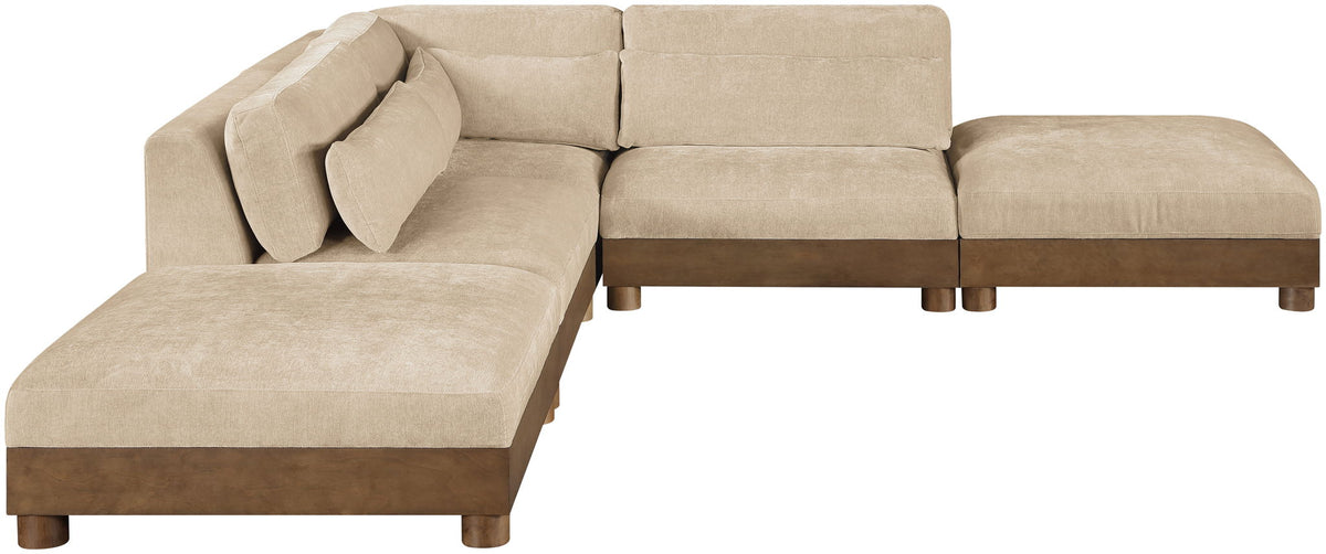 Turin - Chenille Fabric Upholstered Modular Sectional - Beige