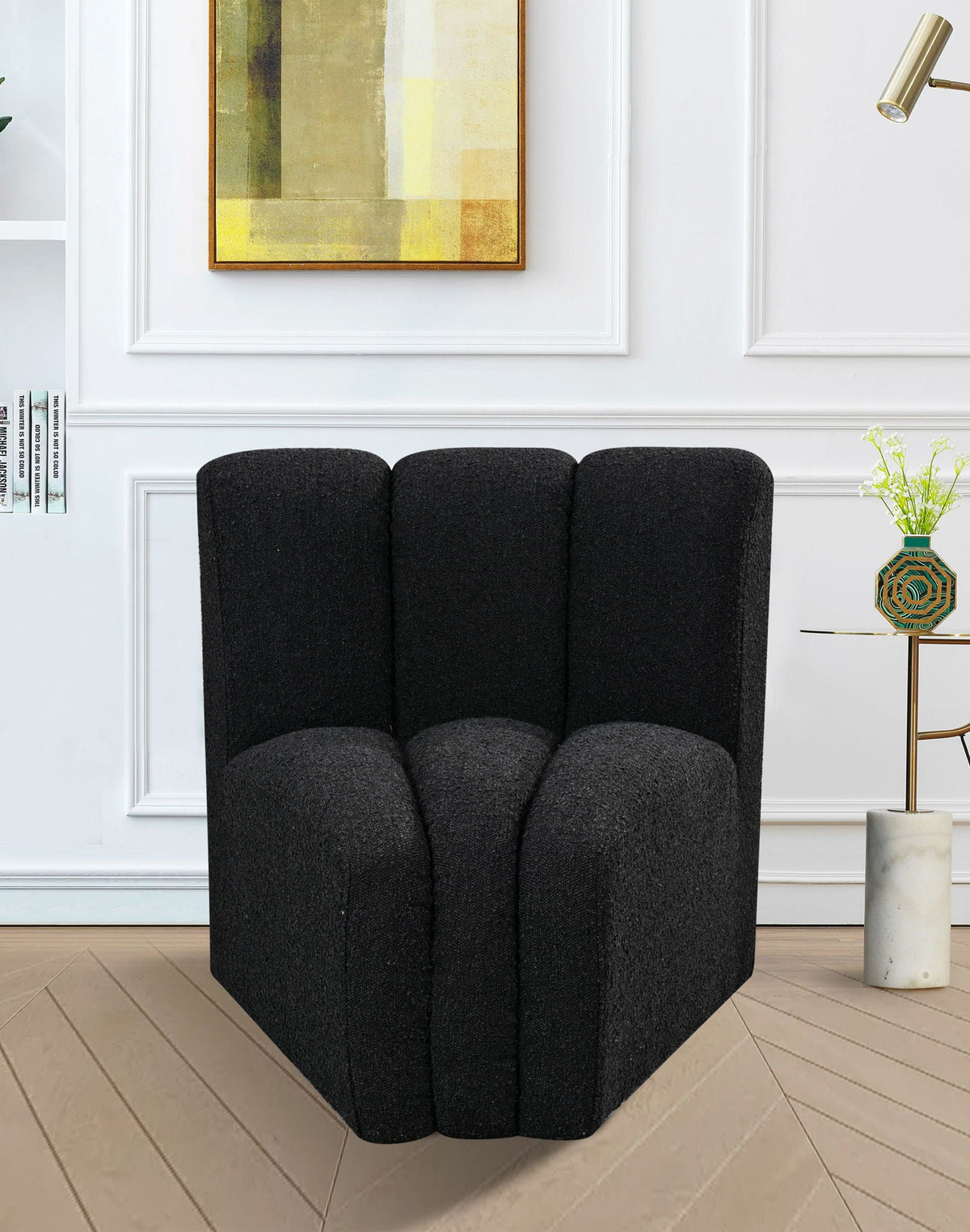 Arc - Boucle Fabric Curved Corner Chair