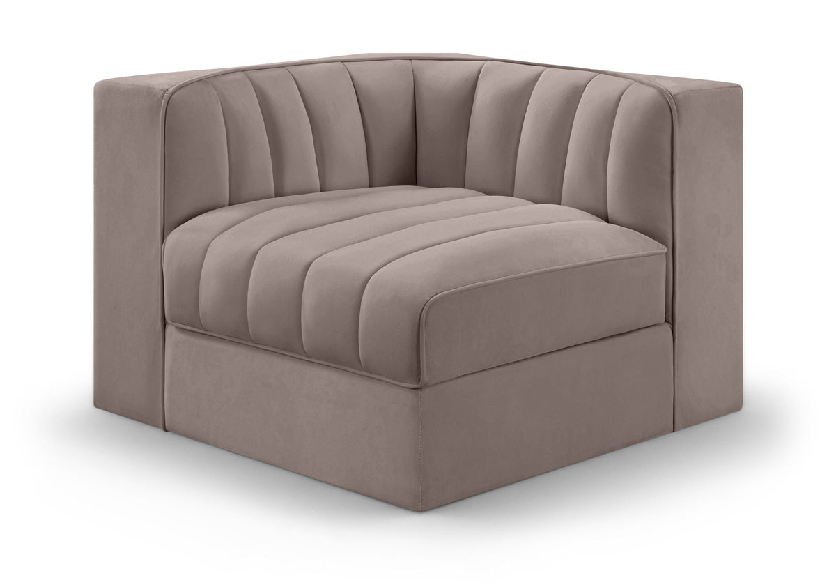 Rummi - Velvet Performance Fabric Upholstered Modular Corner Chair