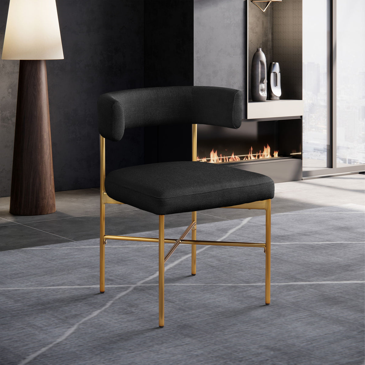 Rivage - Durable Dining Chair With Gold Frame (Set of 2)