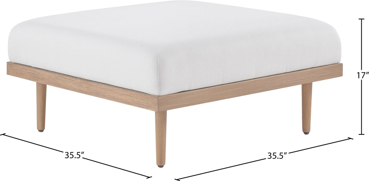 Laguna - Resilient Water Resistant Fabric Upholstered Outdoor Patio Modular Ottoman
