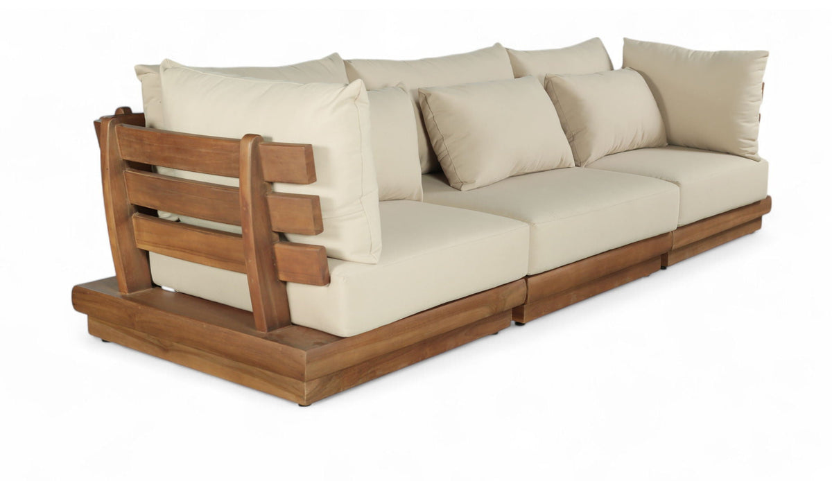Mirella - 3 Piece Water Resistant Fabric Upholstered Outdoor Patio Modular Sofa