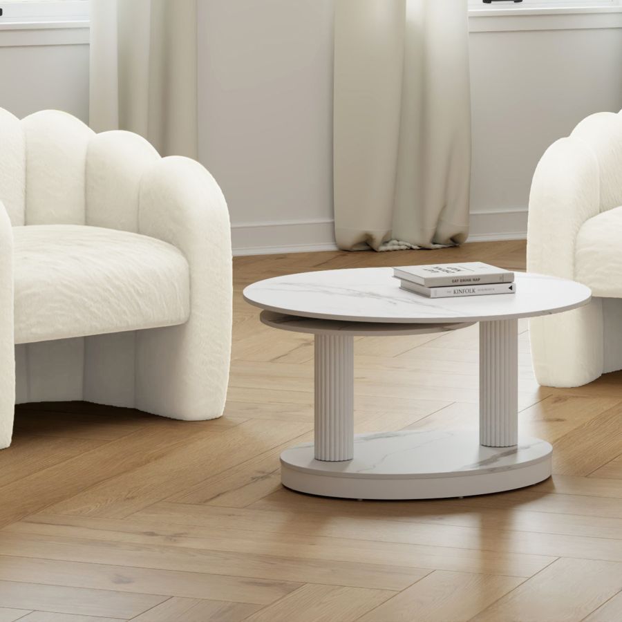 Elara Coffee Table in White