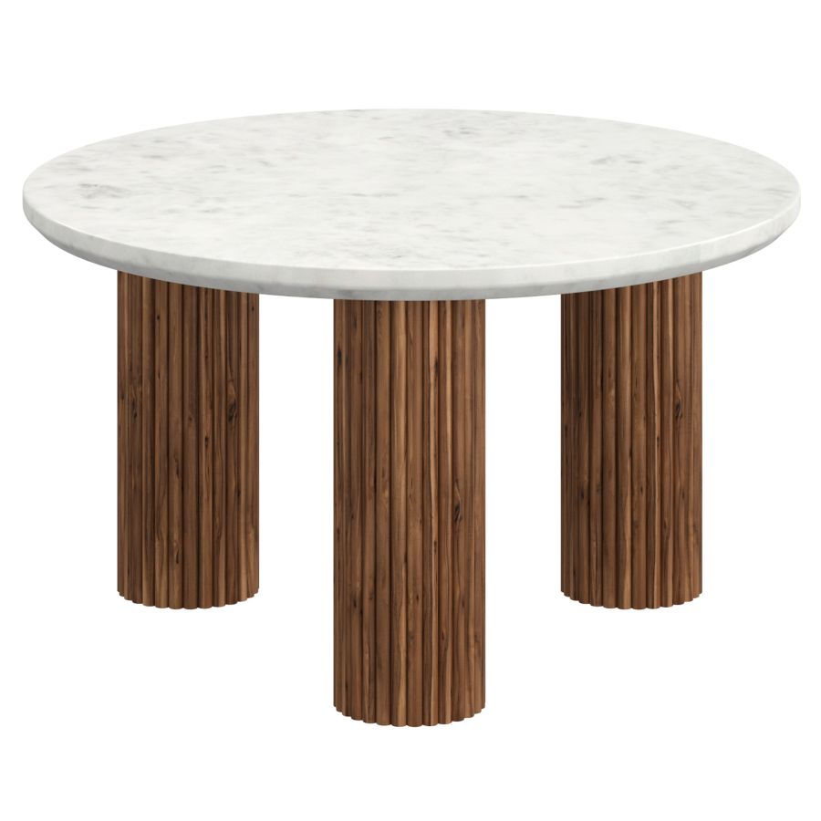 Jilsa Coffee Table in Walnut & White