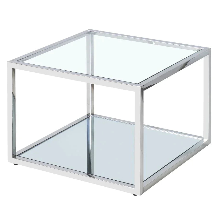 Casini Small Square Coffee Table in Silver - Furniture Depot