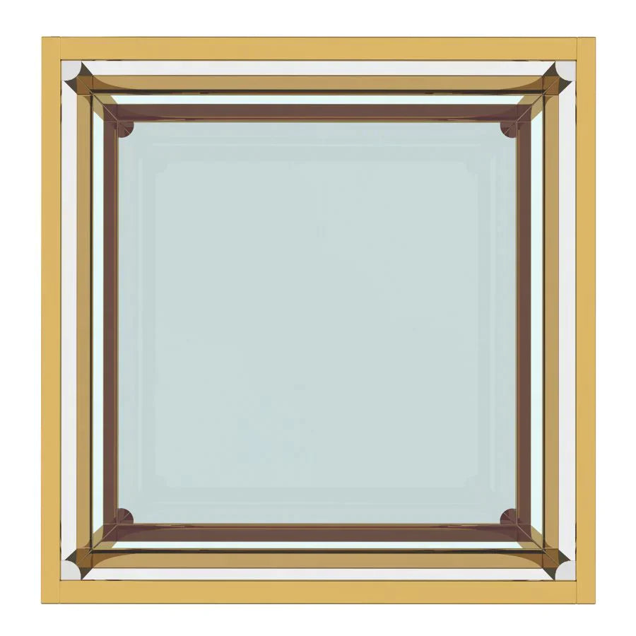 Casini Large Square Coffee Table in Gold - Furniture Depot