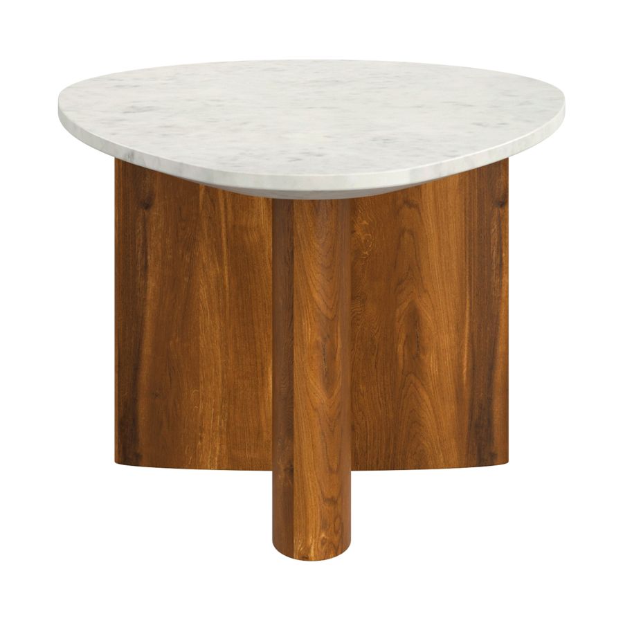 Lyriq Coffee Table in Walnut & White