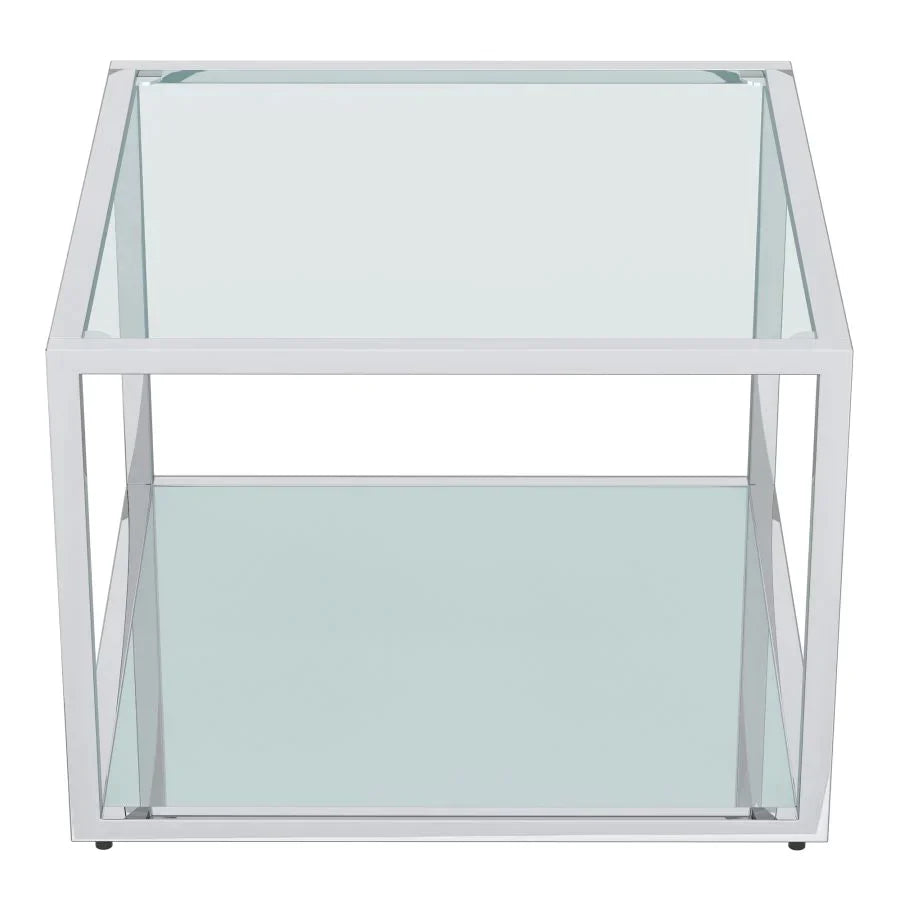 Casini 3pc Small Coffee Table Set in Silver - Furniture Depot