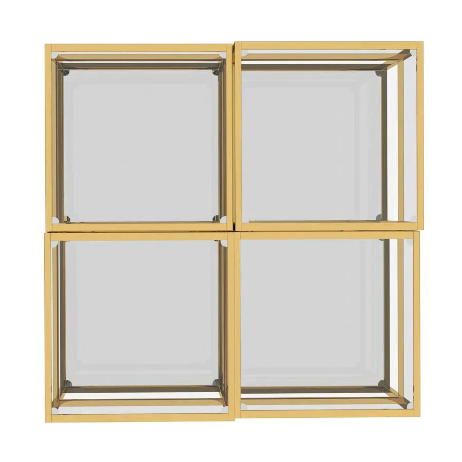 Casini 4pc Multi-Tier Coffee Table Set in Gold - Furniture Depot