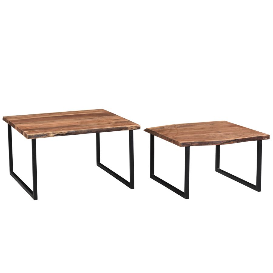 Jivin 2pc Coffee Table Set in Natural and Black
