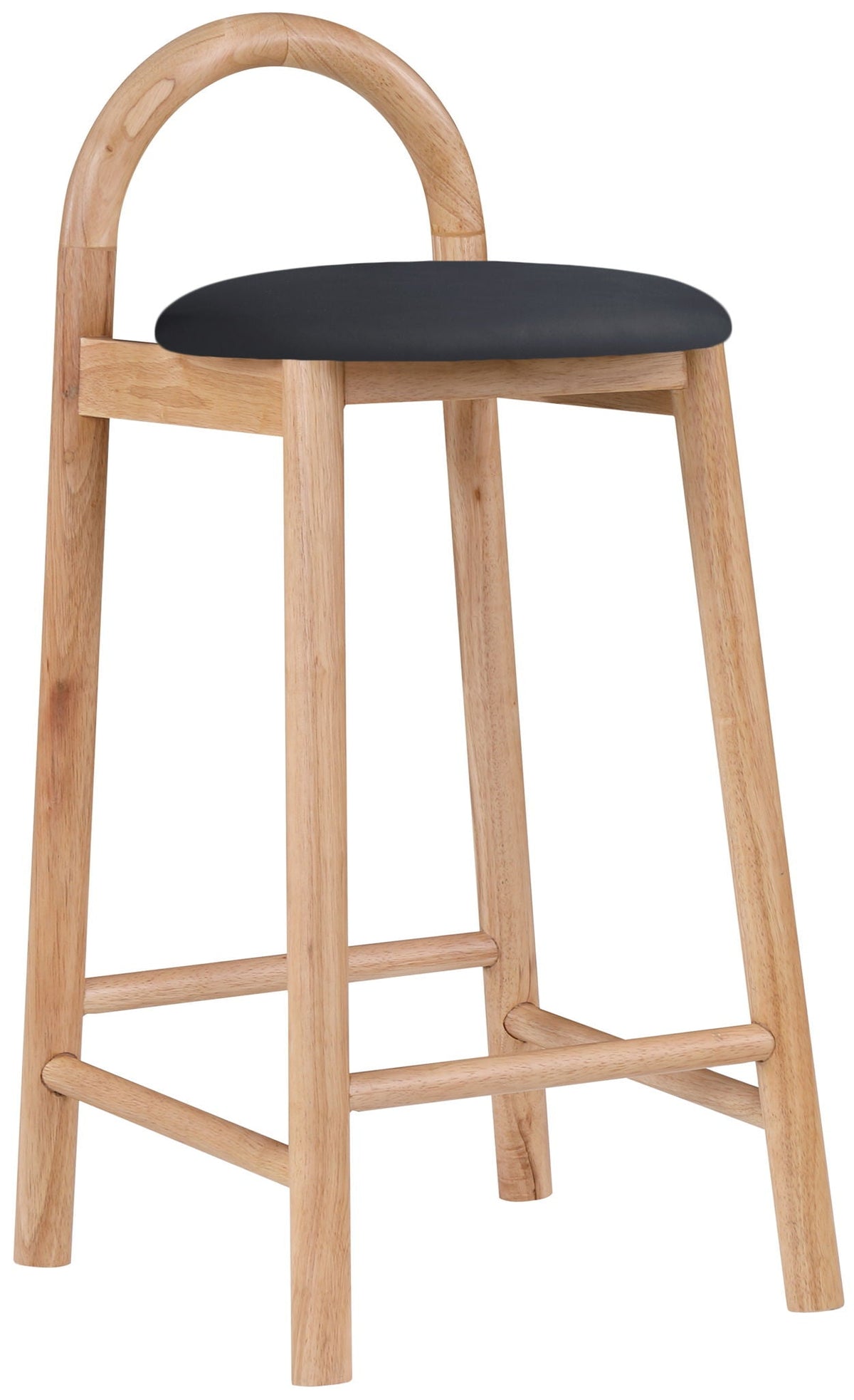 Calvin - Faux Leather Stool - Light Brown Legs