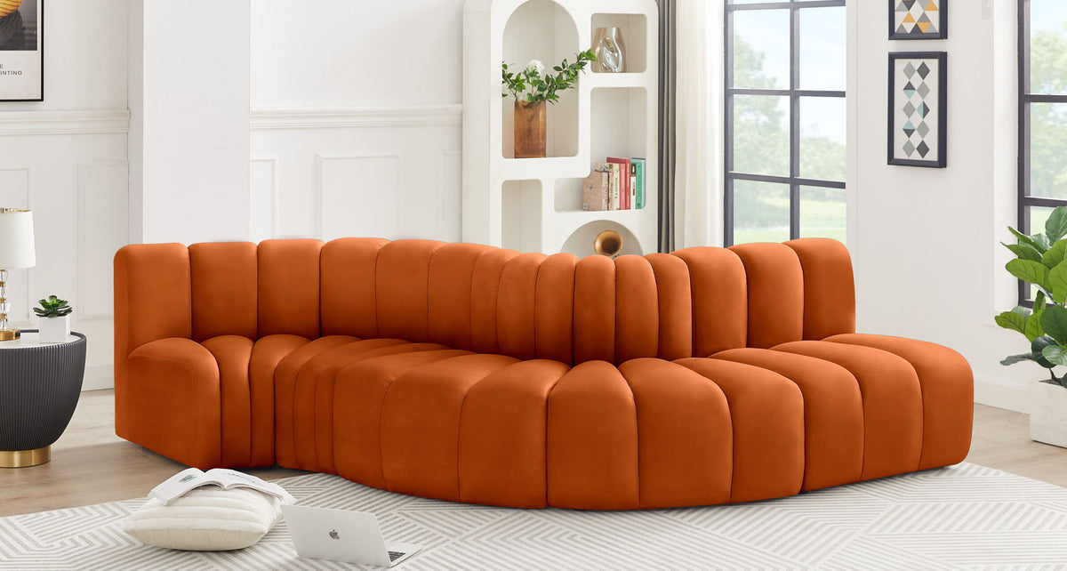 Arc - Velvet 5 Piece Modular Sofa