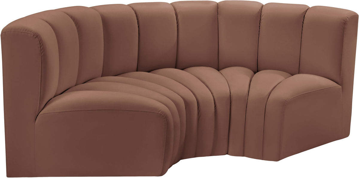 Arc - Faux Leather 3 Piece Modular U-Shaped Sofa