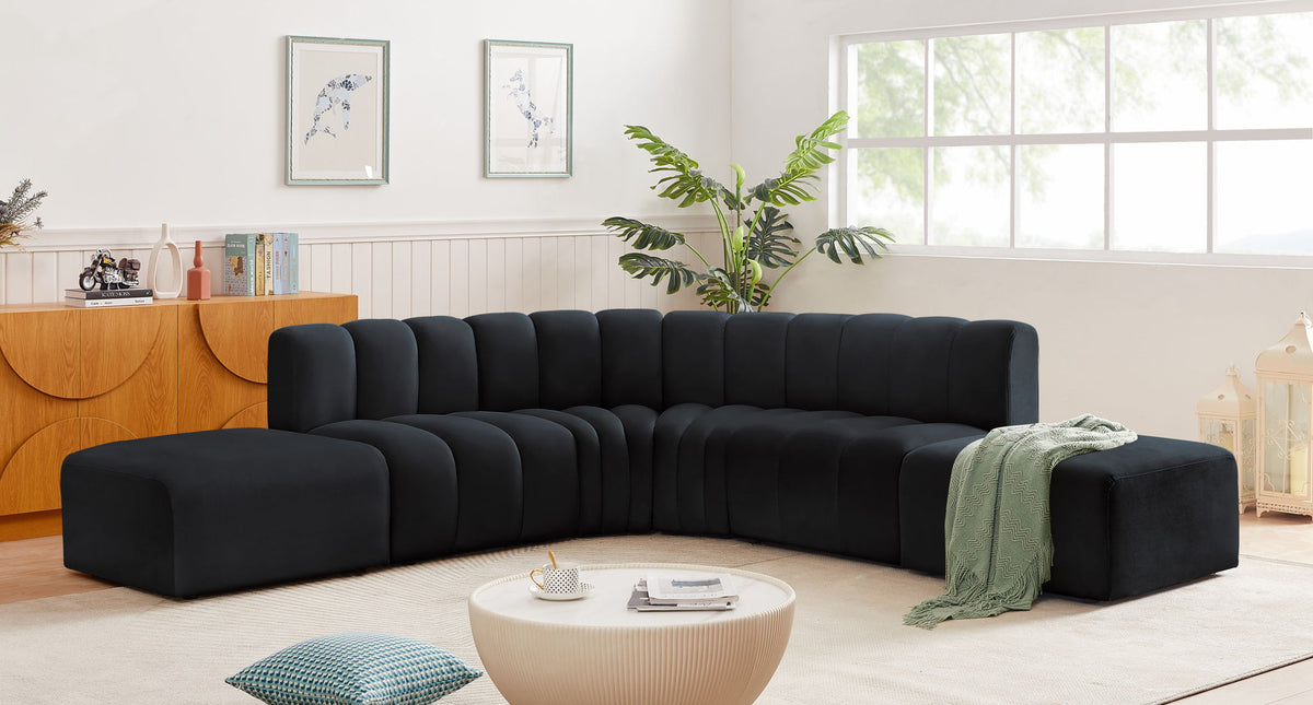 Arc - Velvet 6 Piece Corner Modular Sofa