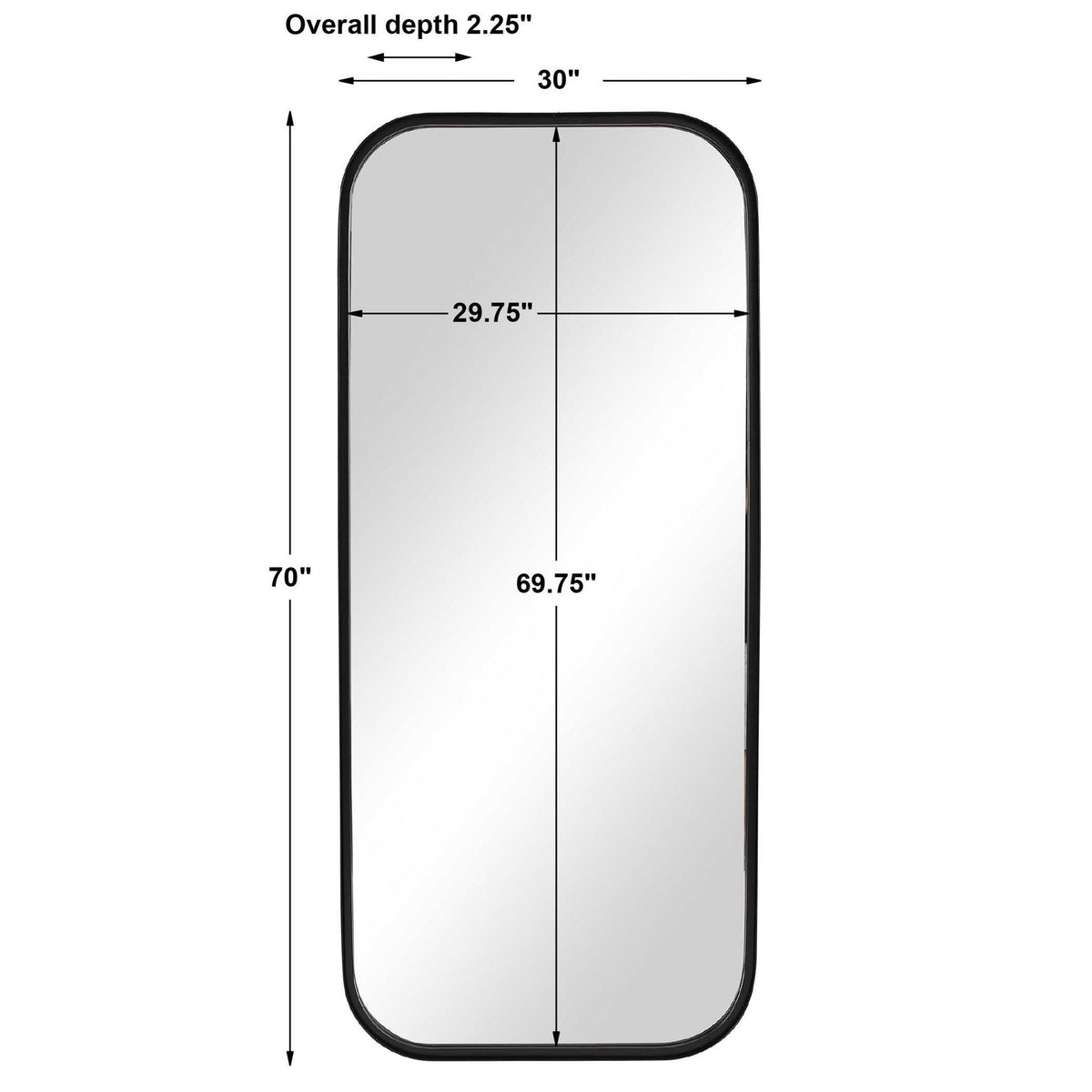 Concord - Tall Iron Mirror - Black