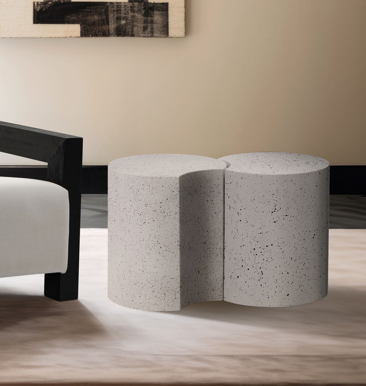 Dimple - 2 Piece Modular End Table - Terazzo Finish