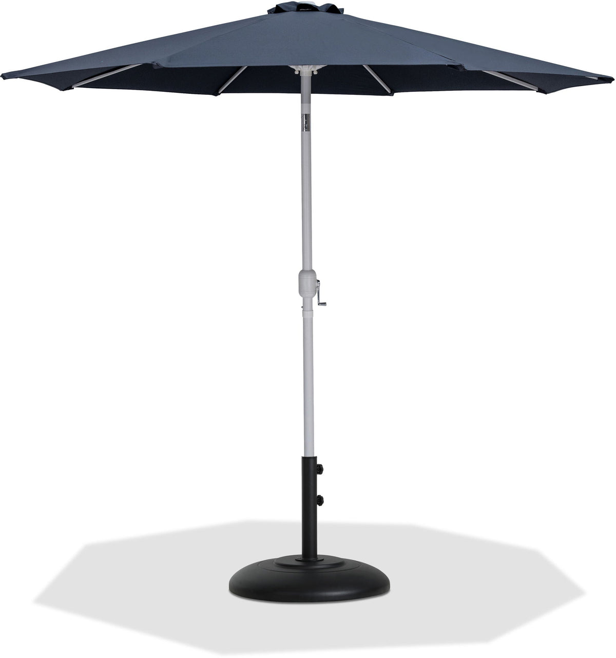 Fiji - Aluminum Patio Umbrella With Round Black And White Base