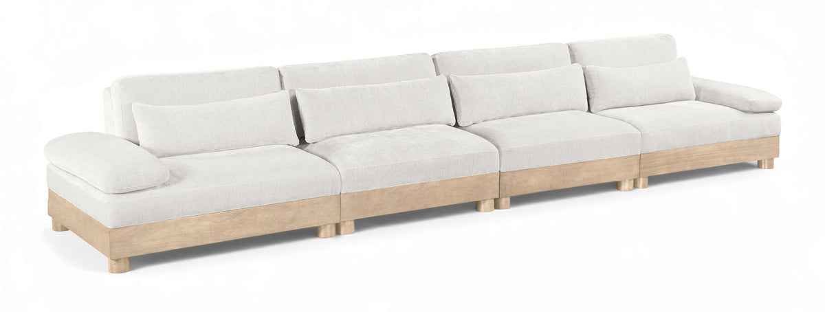 Turin - Chenille Fabric Upholstered Modular Sectional - White