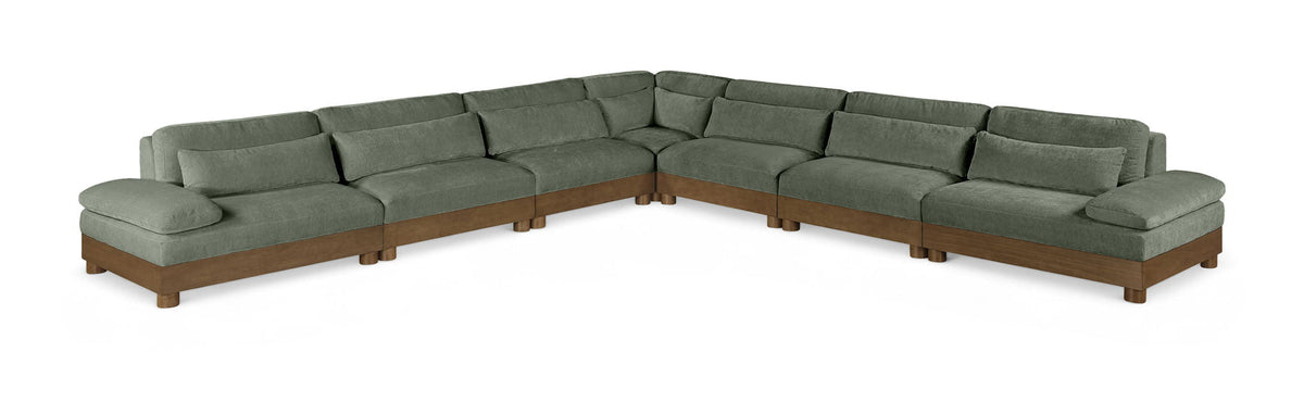 Turin - Chenille Fabric Upholstered Modular Sectional - Green