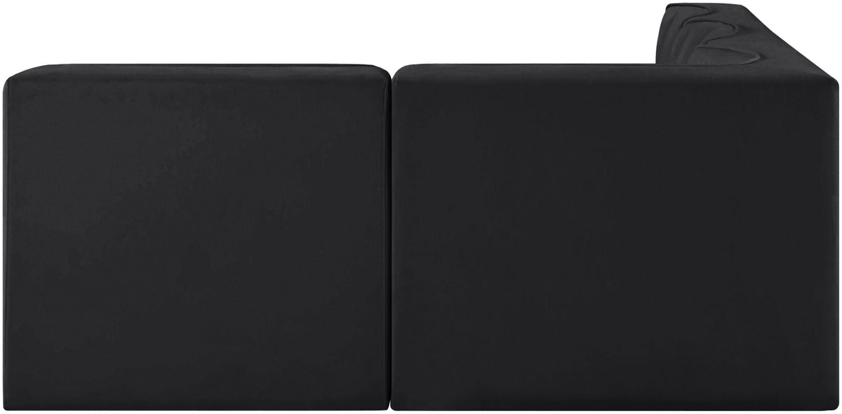 Rummi - Armless Velvet Performance Fabric Upholstered 4 Piece Modular Sectional