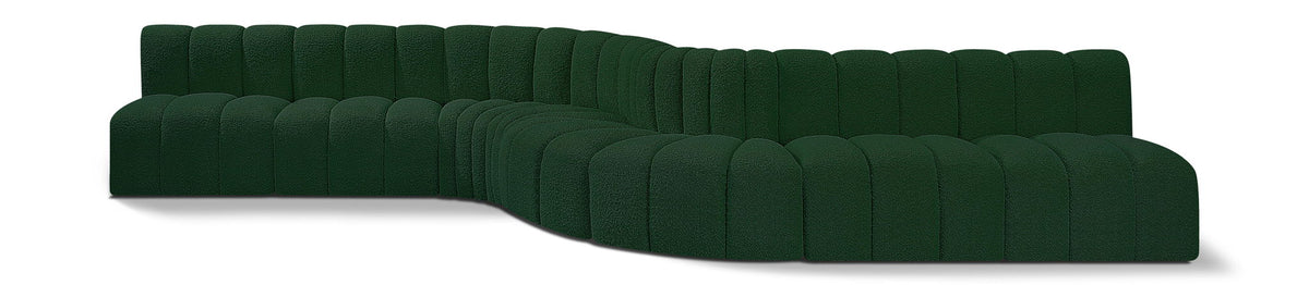 Arc - Boucle Fabric 8 Piece Curved Modular Sofa