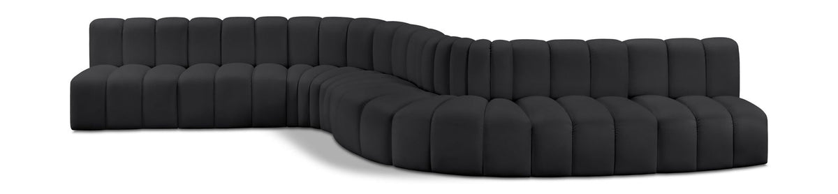 Arc - Faux Leather 8 Piece Curved Modular Sofa