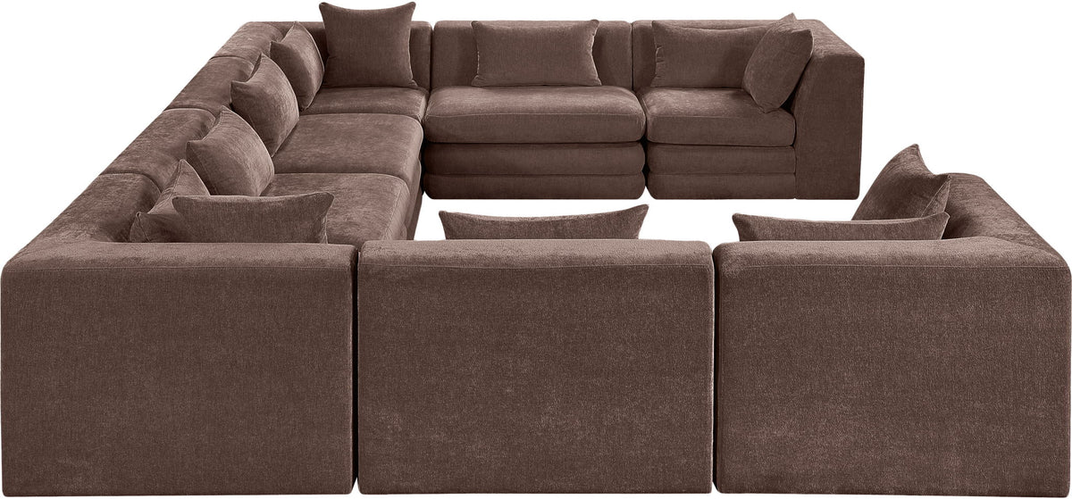 Stellar - 8 Piece Chenille Fabric Upholstered Modular Sectional