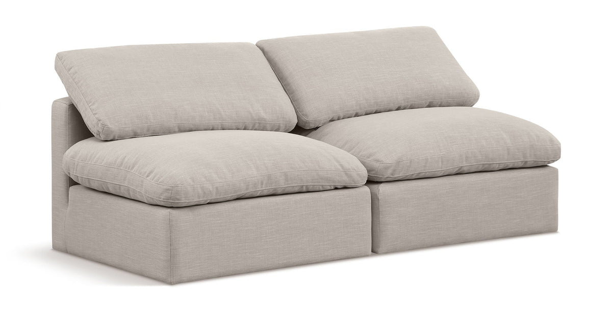 Indulge - Linen 2 Seat Modular Armless Sofa