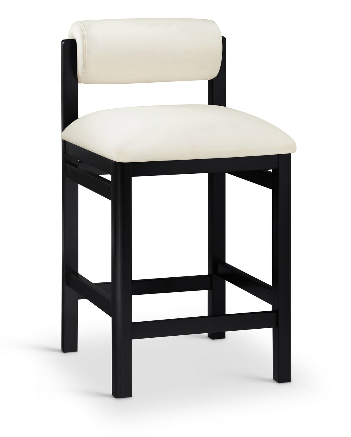 Roundhill - Faux Leather Counter Stool - Black Frame