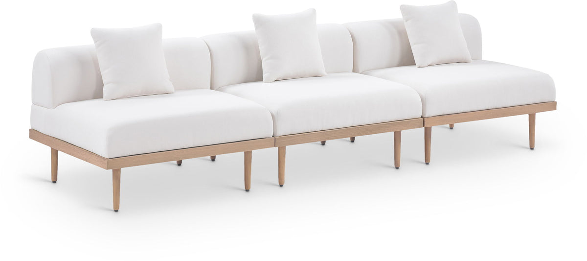 Laguna - 3 Piece Resilient Water Resistant Fabric 106.5" Outdoor Patio Armless Modular Sofa