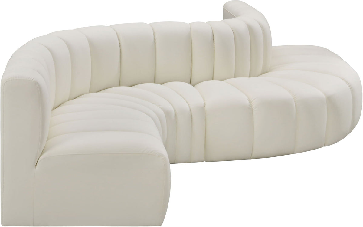 Arc - Faux Leather 6 Piece Curved Modular Sofa