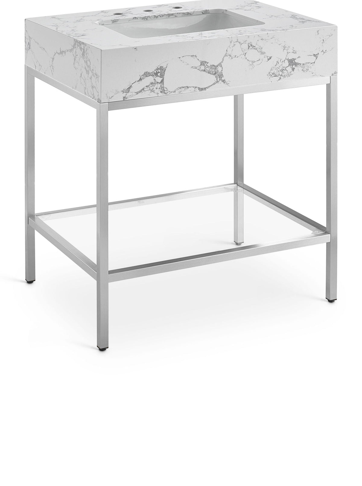 Marmo - Engineered Marble Bathroom Vanity With Chrome Base