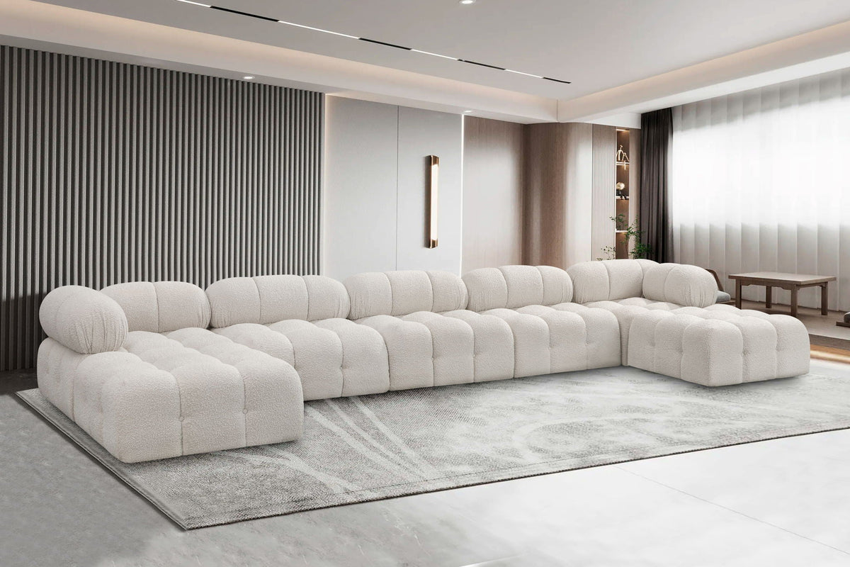 Ames - 7 Piece Fabric Modular U-Shaped Sectional