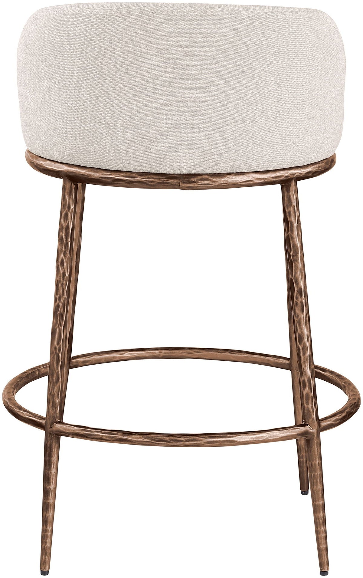 Ferro - Upholstered Counter Stool With Brushed Bronze Base