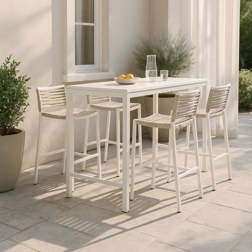 Maldives - Rope Outdoor Patio Bar Stool (Set of 2)