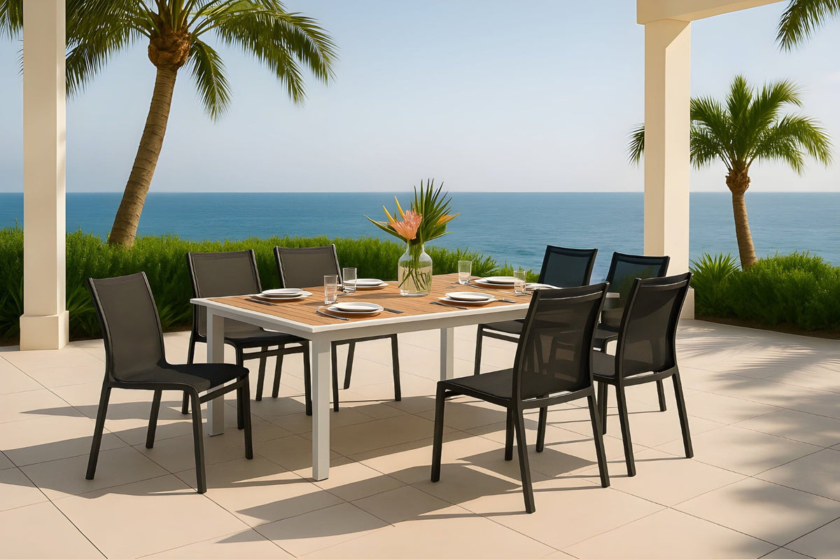 Nizuc - Outdoor Patio Dining Chair With Gray Frame (Set of 2)