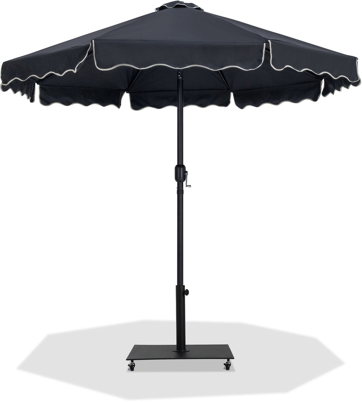 Amalfi - Aluminum Patio Umbrella - Black Base / Black Pole